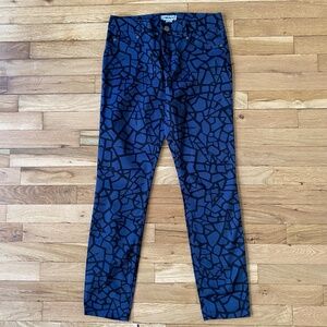 DKNY Navy & Black Patterned Pants - Size 0